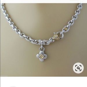 Judith Ripka Sterling 18k necklace 16.5”